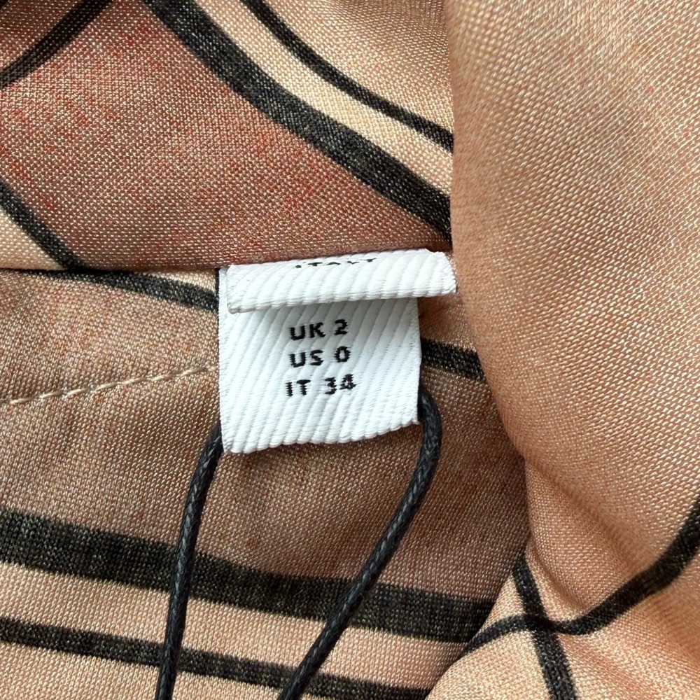 NWT Burberry Blush Pink Check Drape Sleeve Shirt Size 0 US - Picture 9 of 13